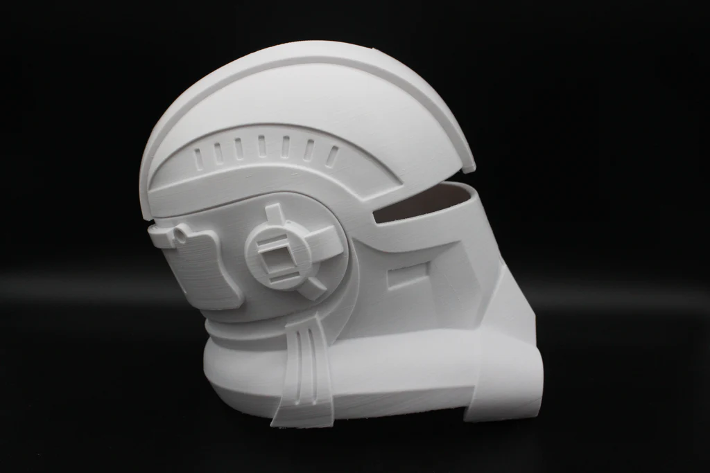 Echo-hjälm alla delar uppställda