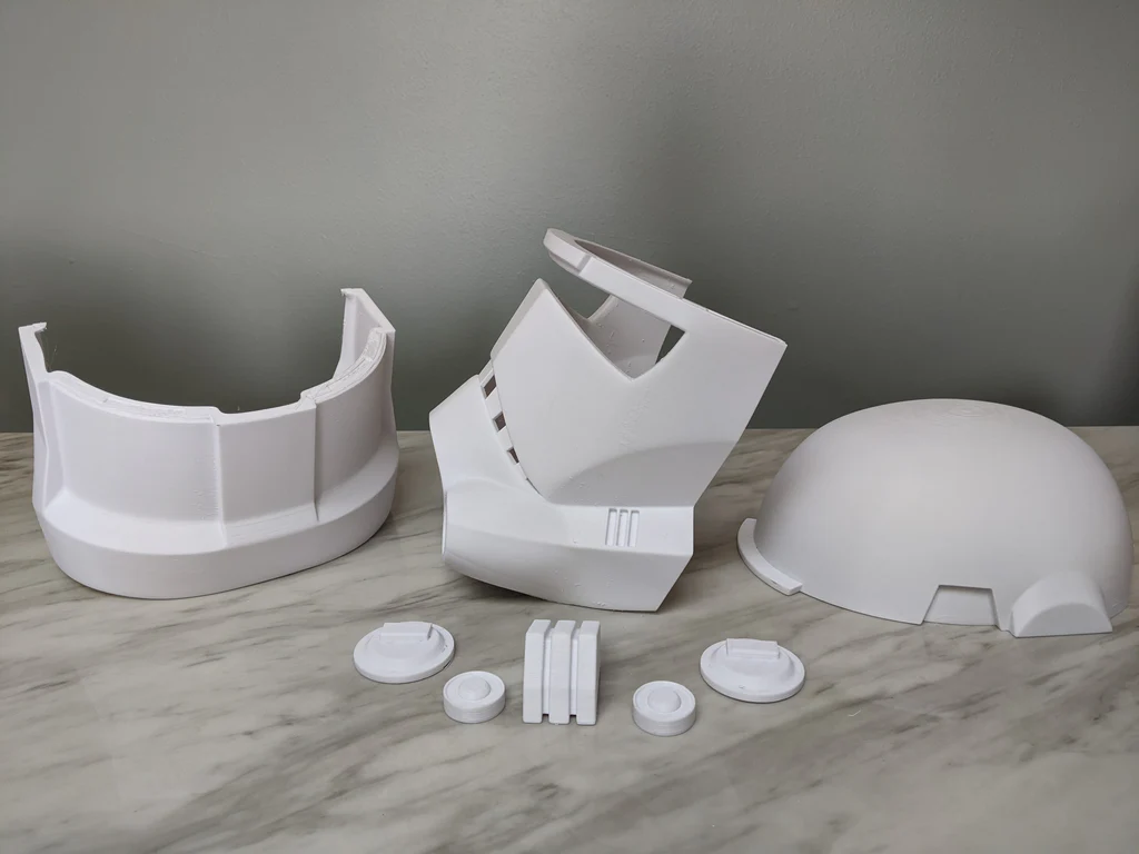 Hunter-hjälm alla delar uppställda