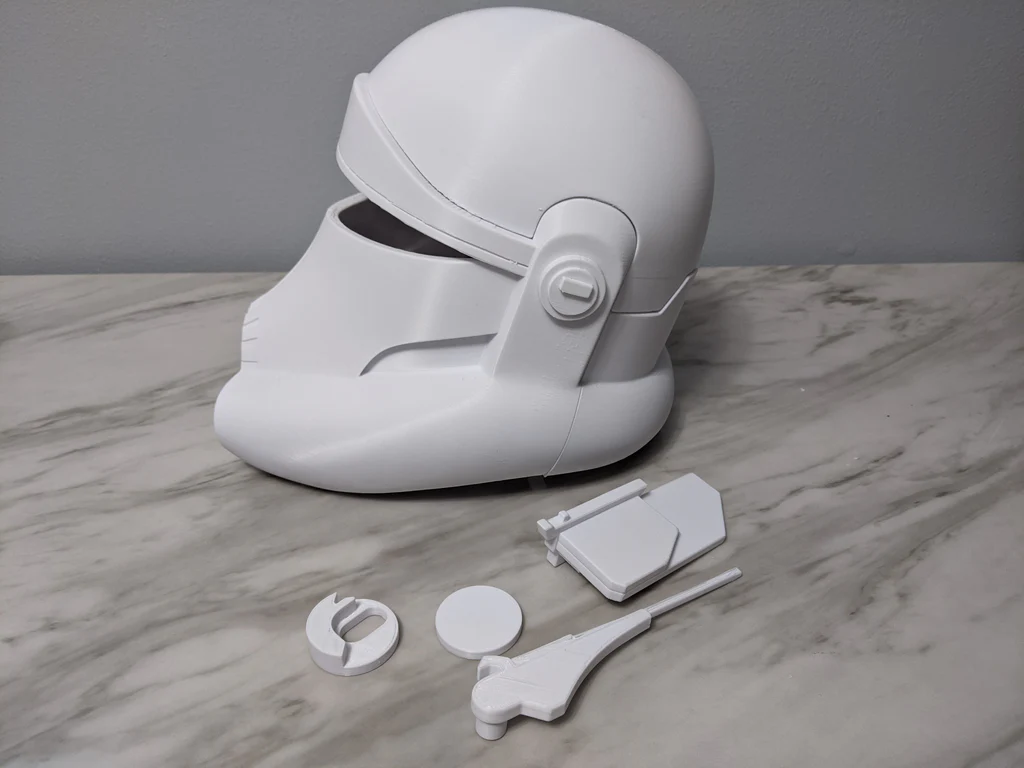 Crosshair-hjälm alla delar uppställda