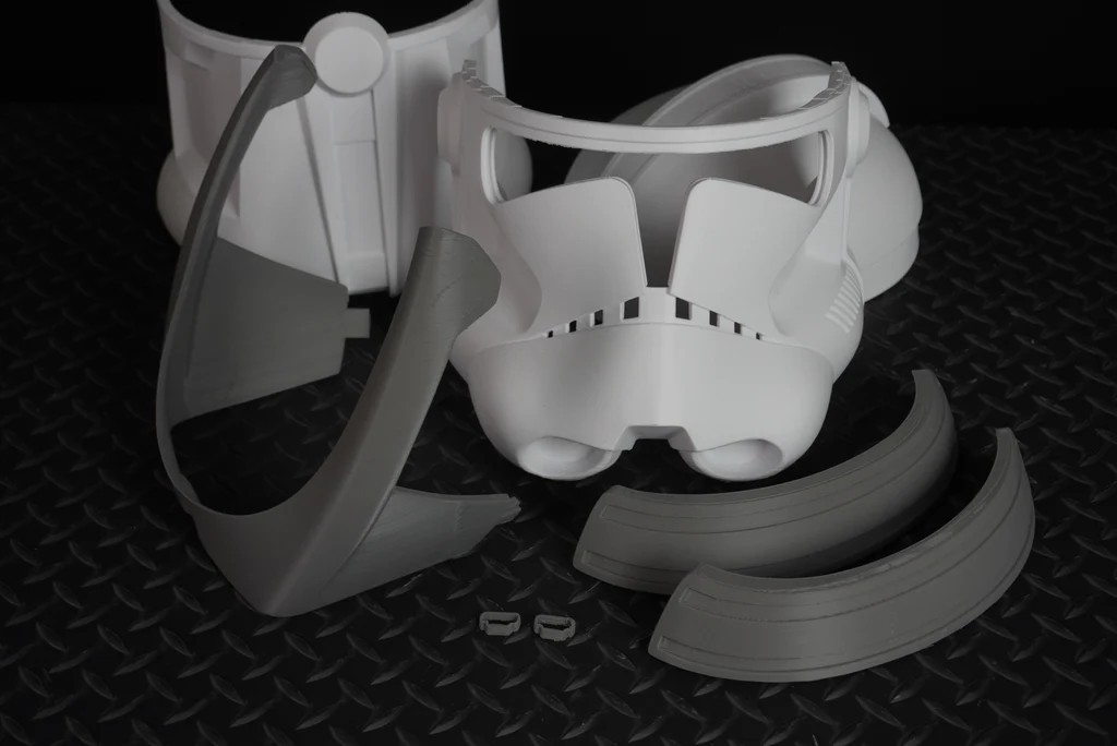 Clone Trooper hjälm Heavy‑variant med extra visir – 3D‑printat kit